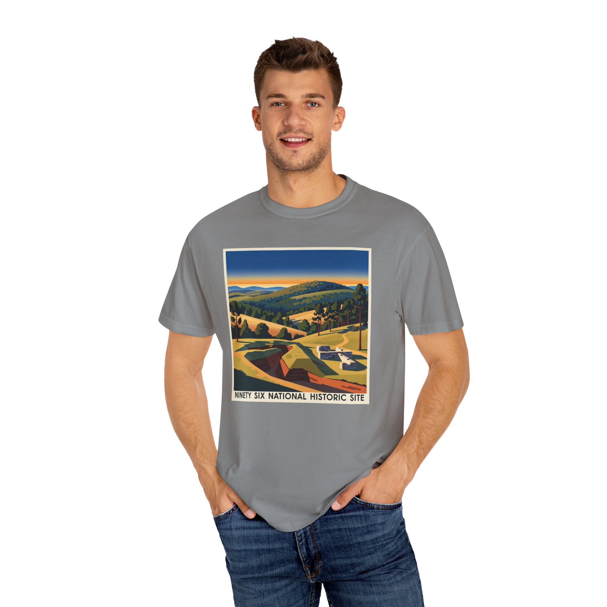 Ninety Six National Historic Site WPA Style Unisex T-shirt - Image 10