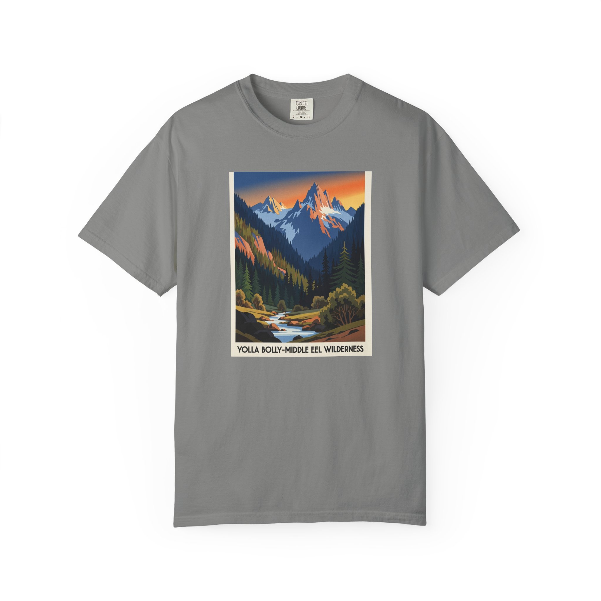 Yolla Bolly–Middle Eel Wilderness WPA Style Unisex T-shirt - Image 7