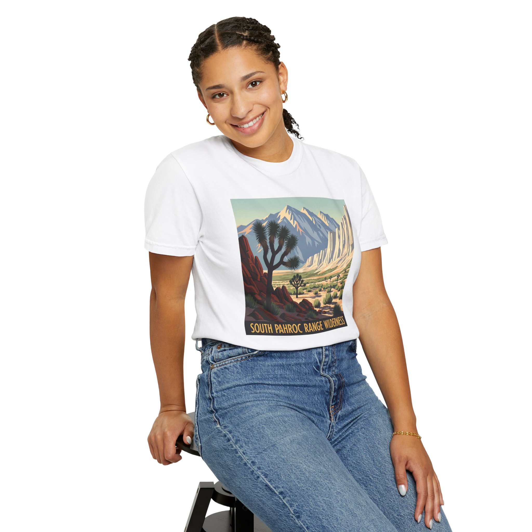 South Pahroc Range Wilderness WPA Style Unisex T-shirt - Image 5