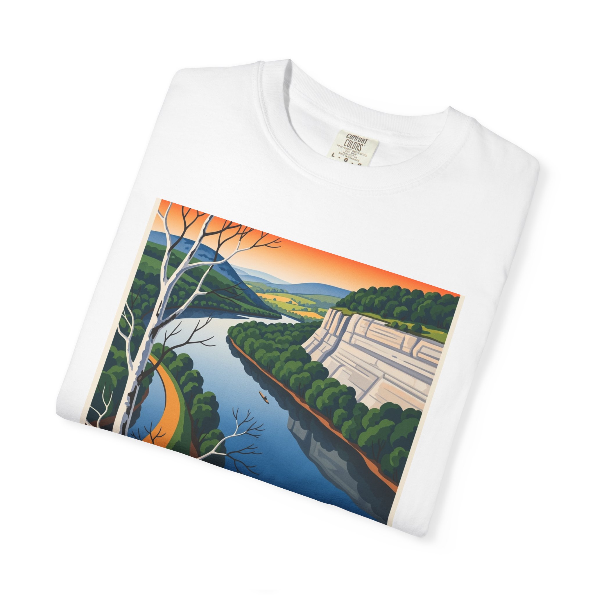 Middle Delaware National Scenic River WPA Style Unisex T-shirt - Image 3
