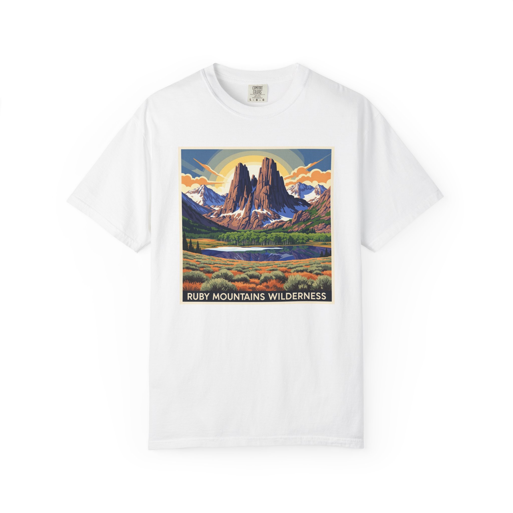 Ruby Mountains Wilderness WPA Style Unisex T-shirt