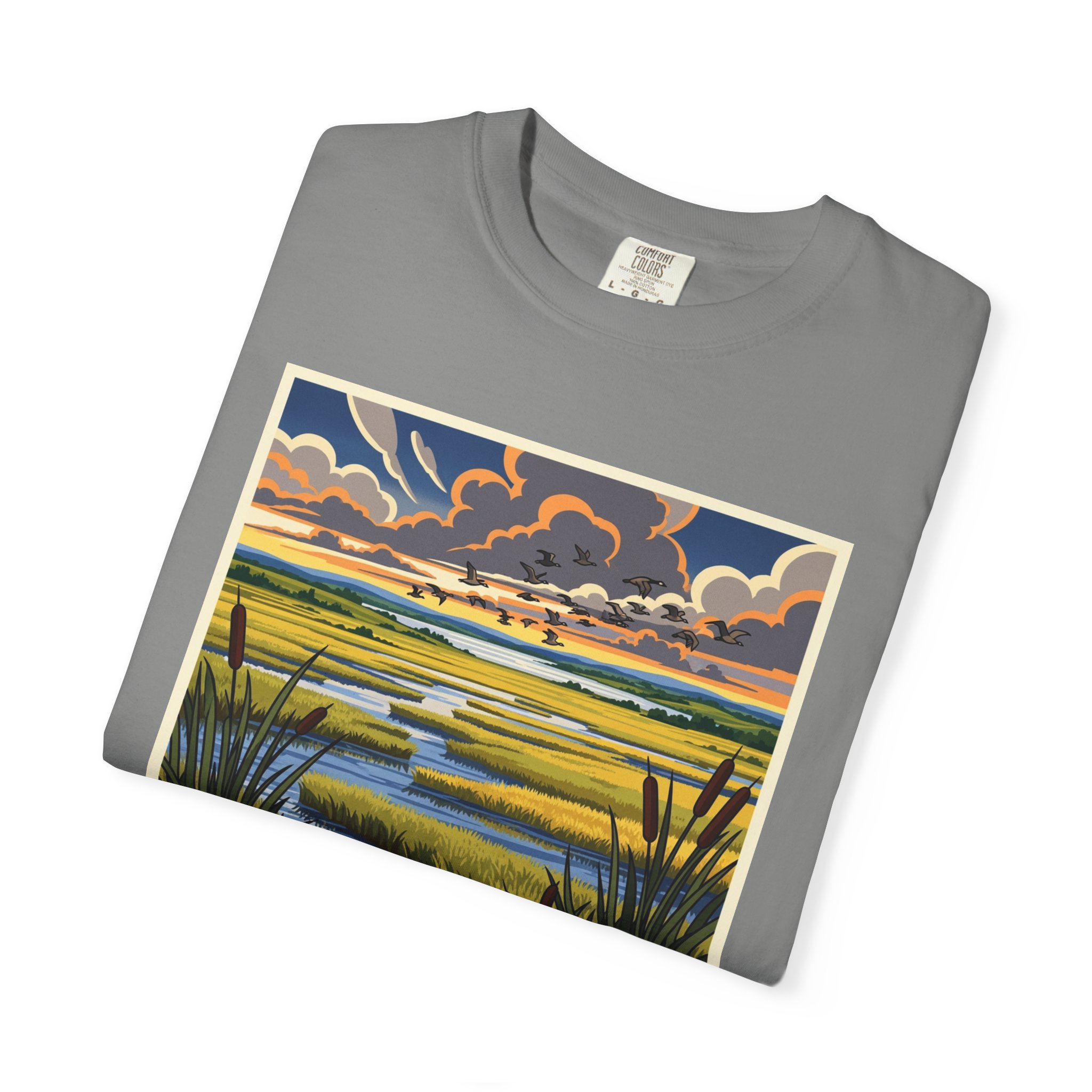 Rice Lake National Wildlife Refuge WPA Style Unisex T-shirt - Image 9