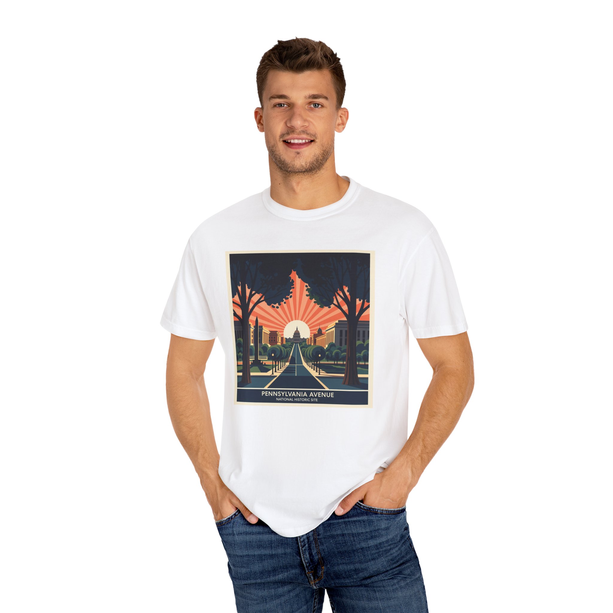 Pennsylvania Avenue National Historic Site WPA Style Unisex T-shirt - Image 4