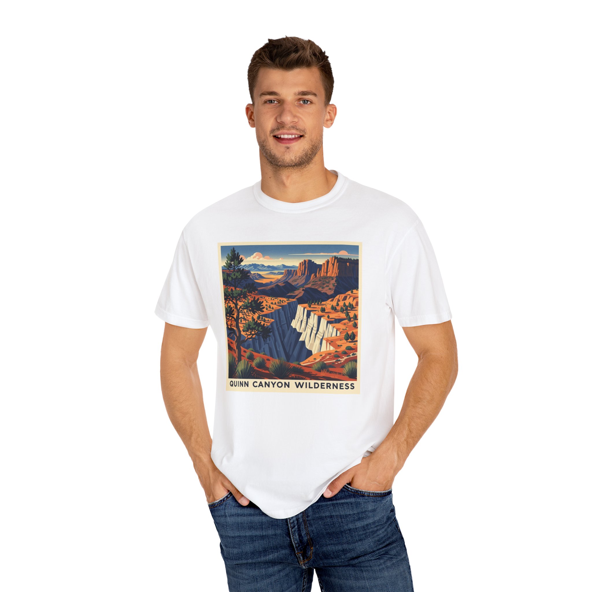 Quinn Canyon Wilderness WPA Style Unisex T-shirt - Image 4