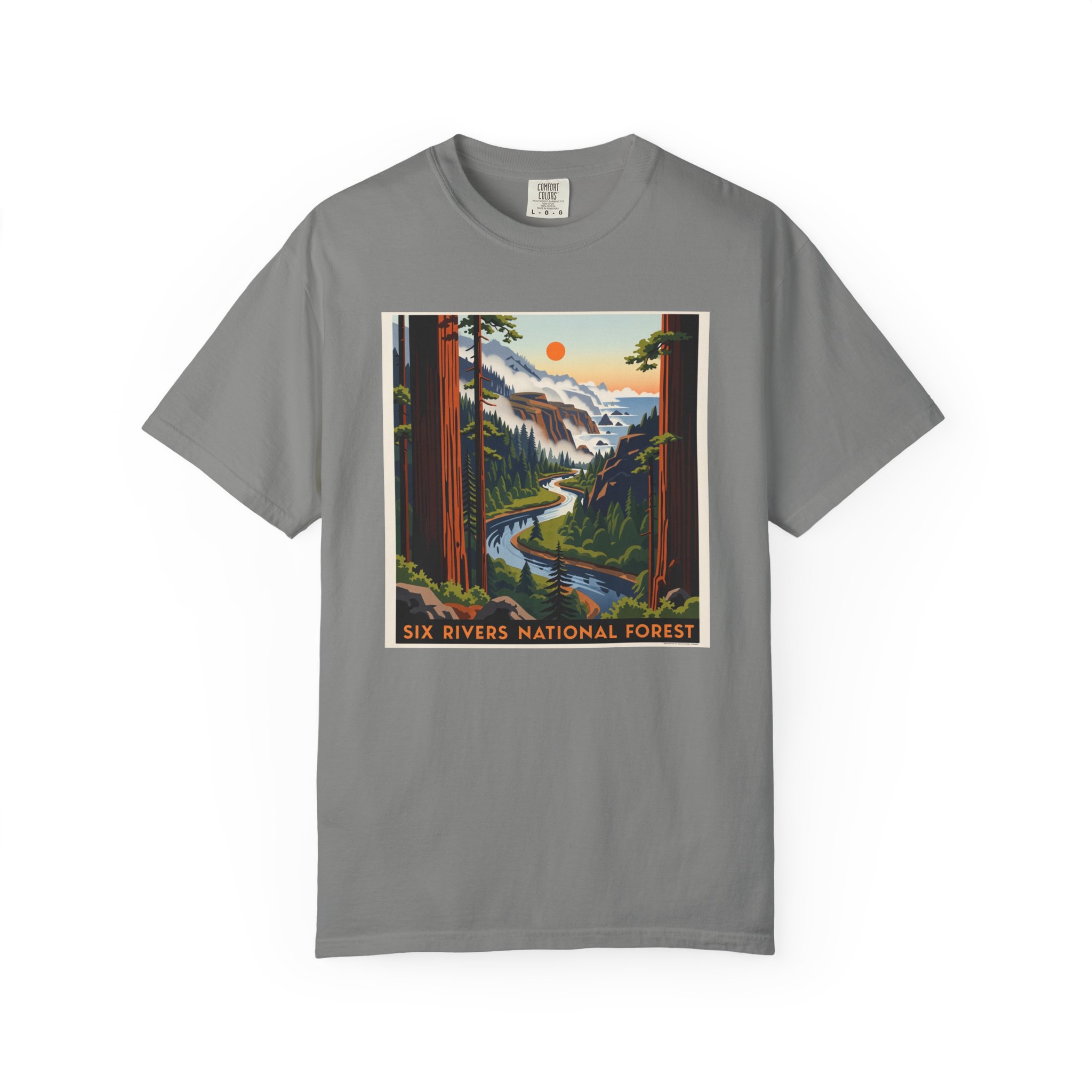 Six Rivers National Forest WPA Style Unisex T-shirt - Image 7