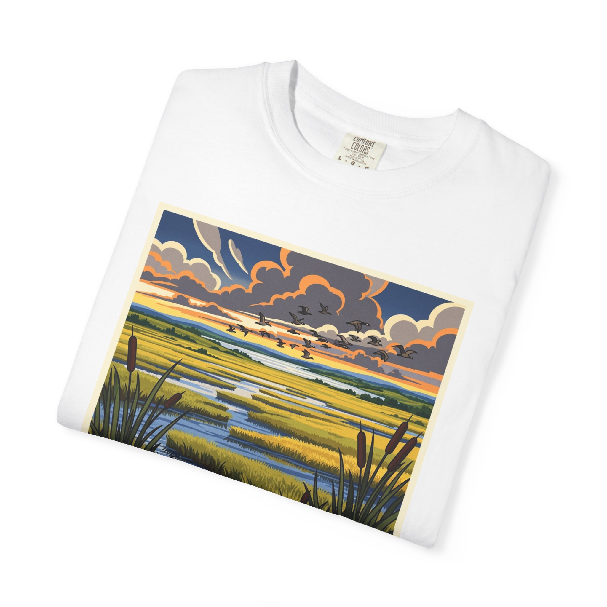 Rice Lake National Wildlife Refuge WPA Style Unisex T-shirt - Image 3