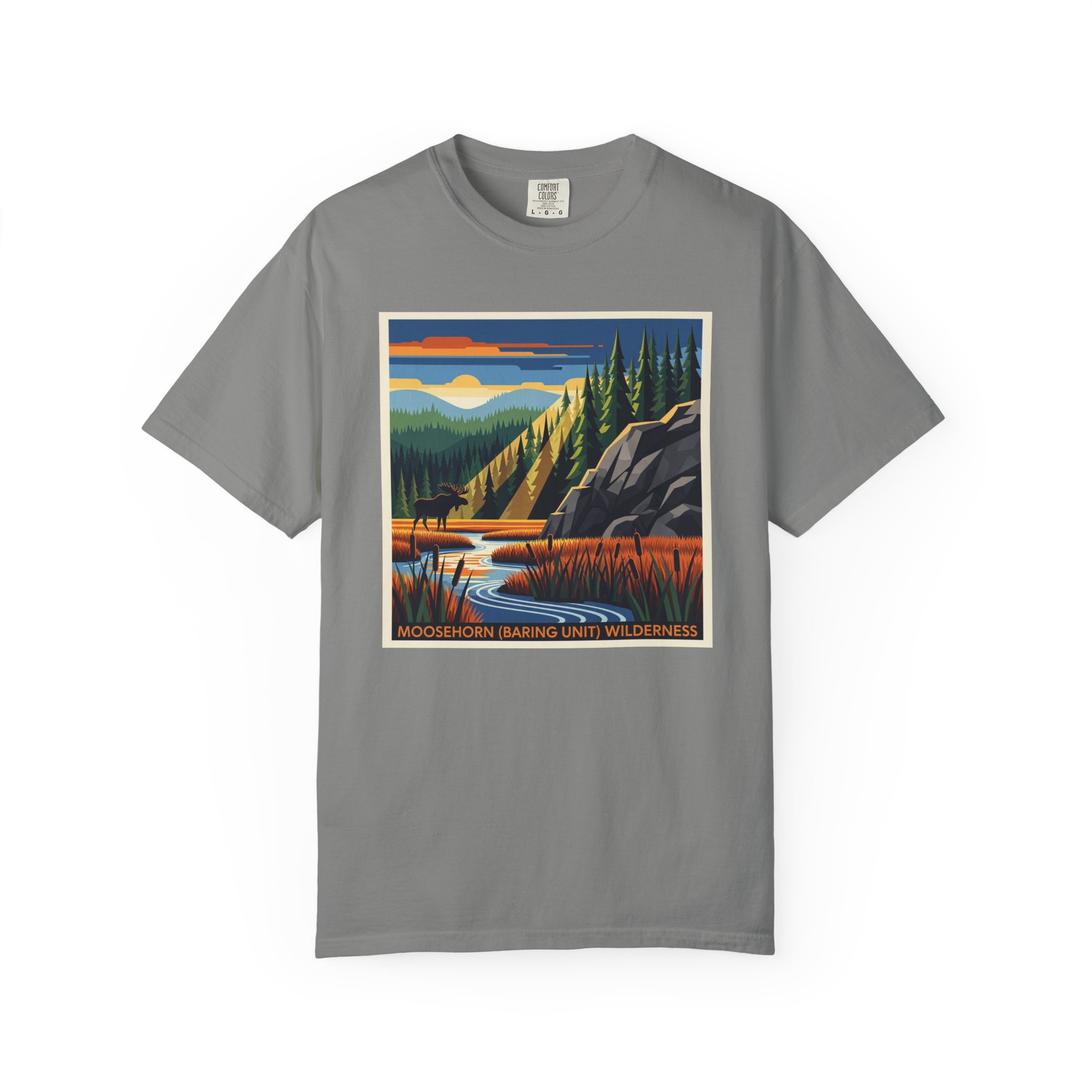 Moosehorn (Baring Unit) Wilderness WPA Style Unisex T-shirt - Image 7