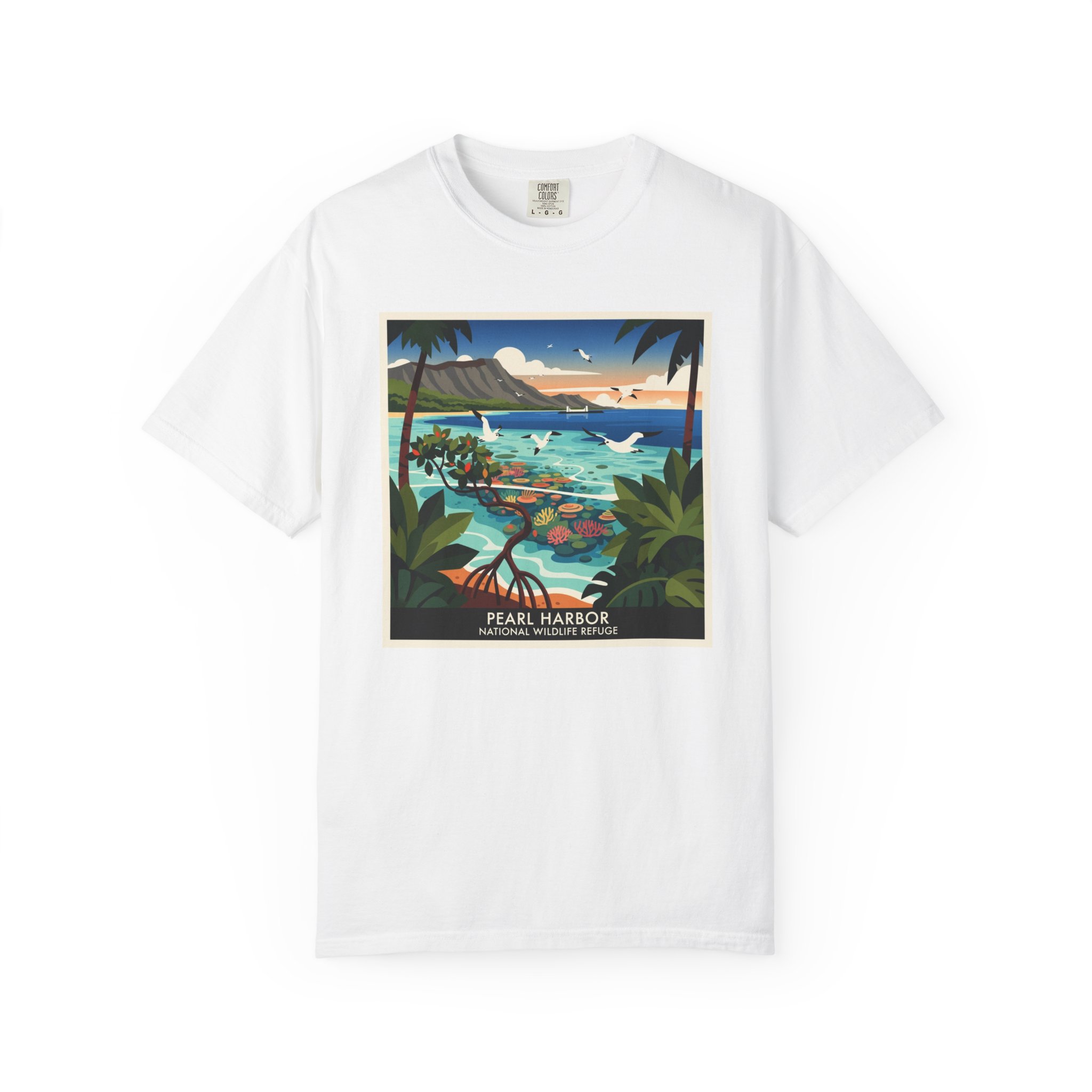 Pearl Harbor National Wildlife Refuge WPA Style Unisex T-shirt