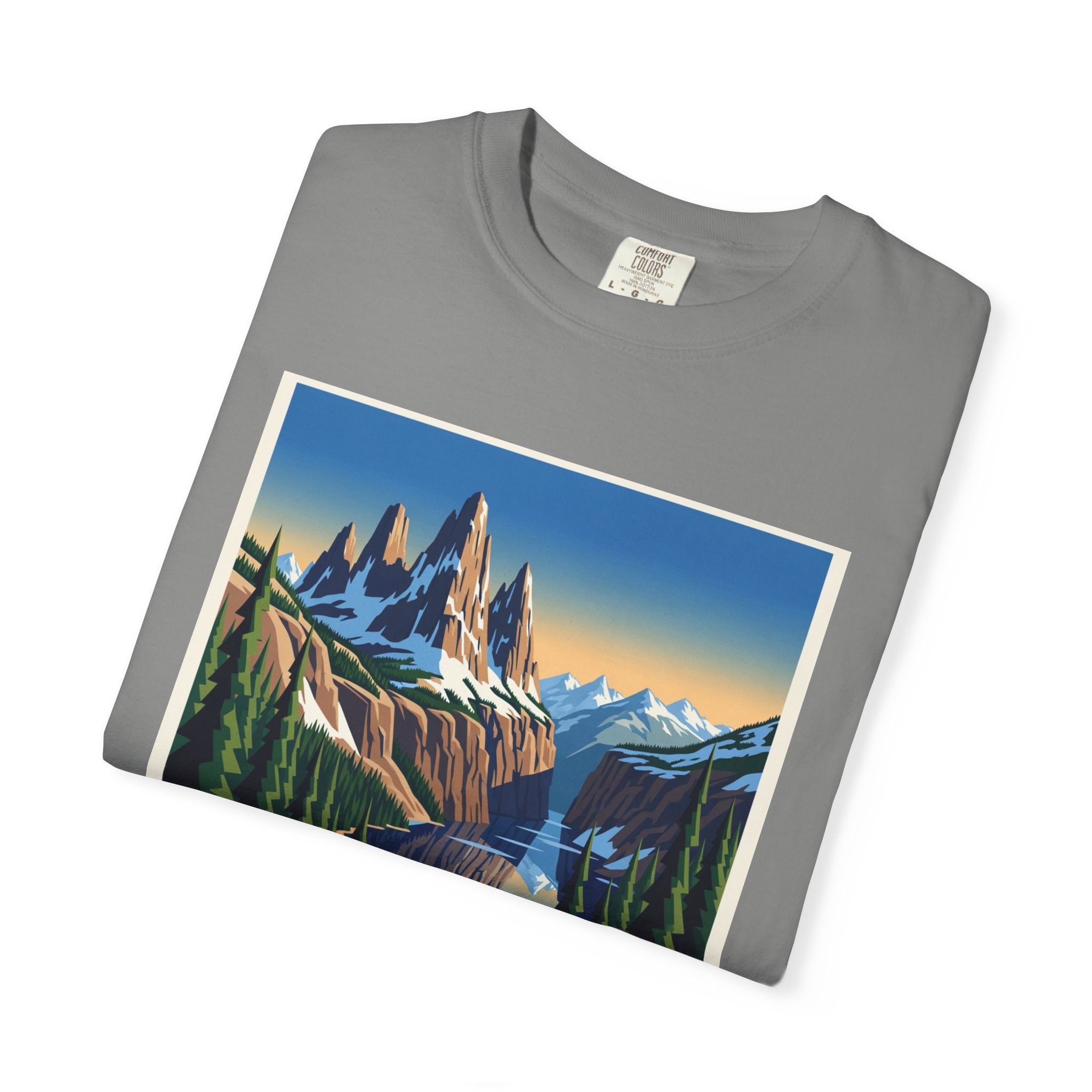 Sawtooth Mountains Wilderness WPA Style Unisex T-shirt - Image 9