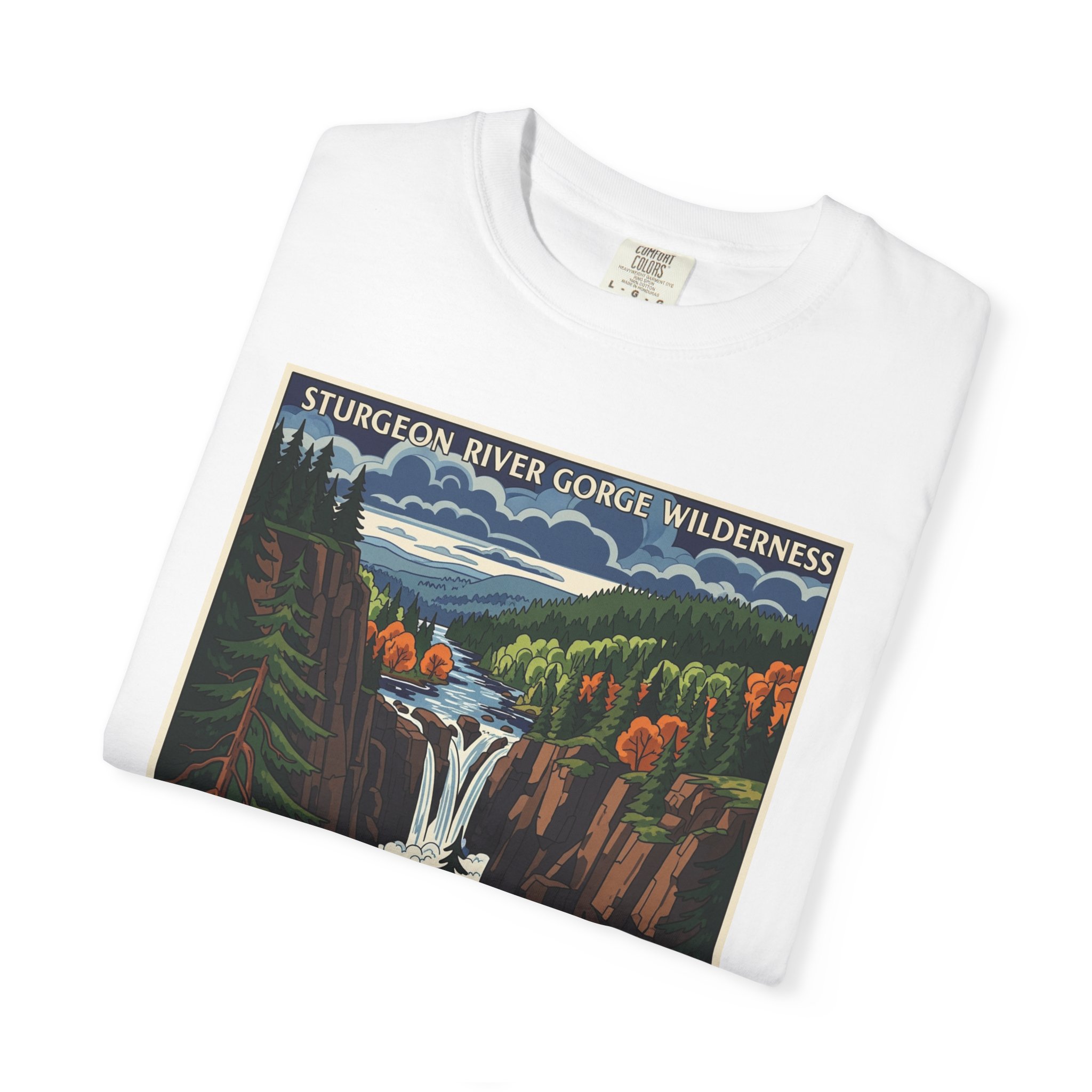 Sturgeon River Gorge Wilderness WPA Style Unisex T-shirt - Image 3