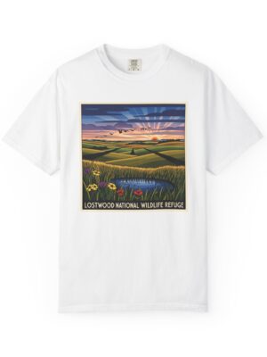 Lostwood National Wildlife Refuge WPA Style Unisex T-shirt