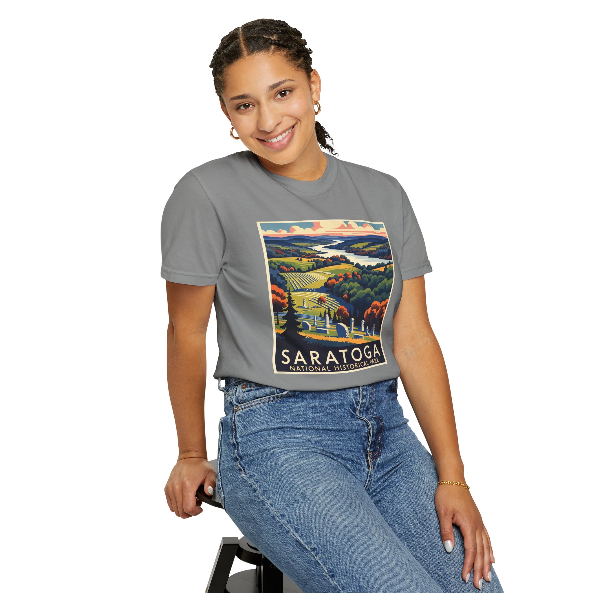 Saratoga National Historical Park WPA Style Unisex T-shirt - Image 11