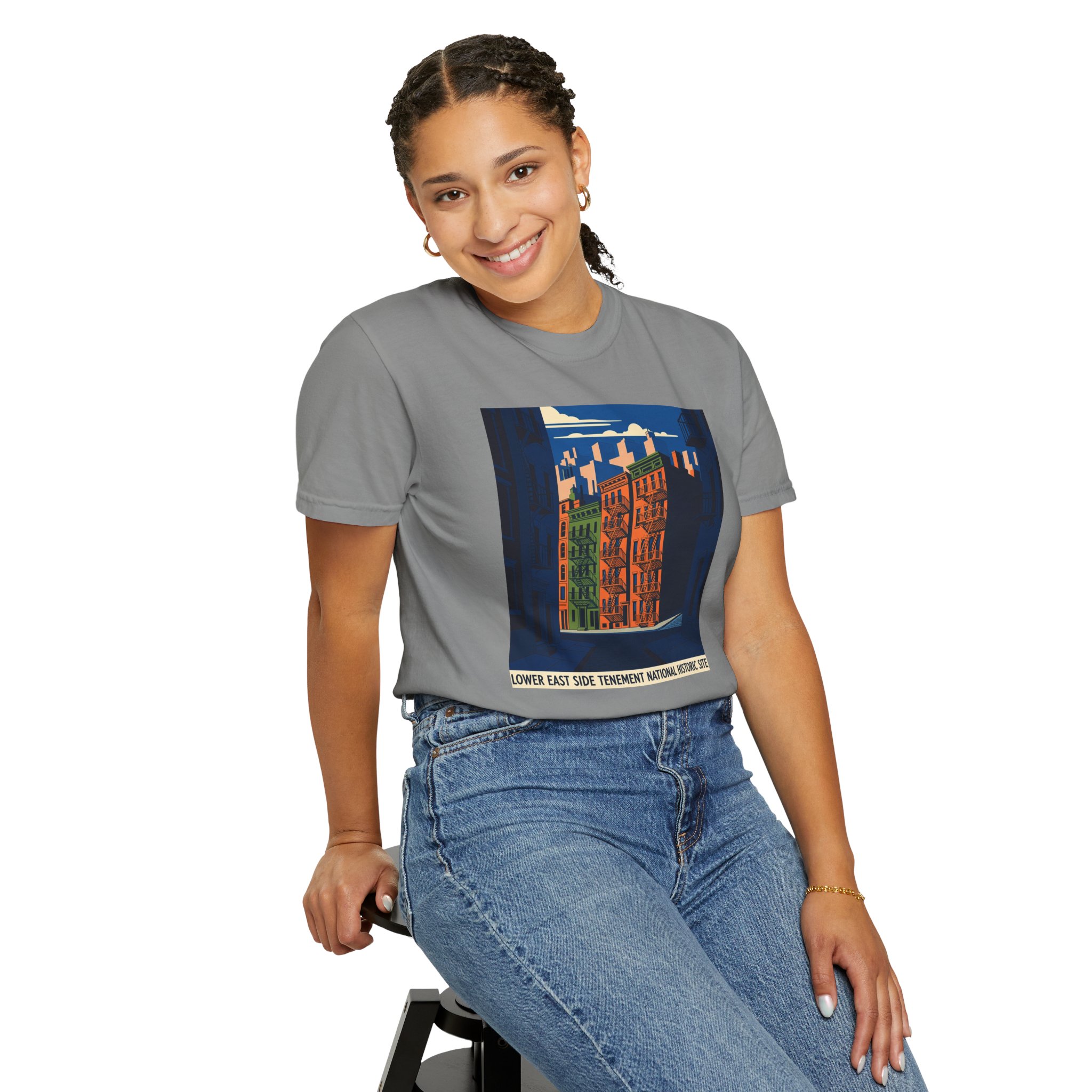 Lower East Side Tenement National Historic Site WPA Style Unisex T-shirt - Image 11
