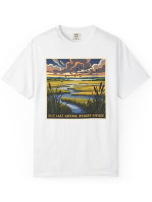 Rice Lake National Wildlife Refuge WPA Style Unisex T-shirt