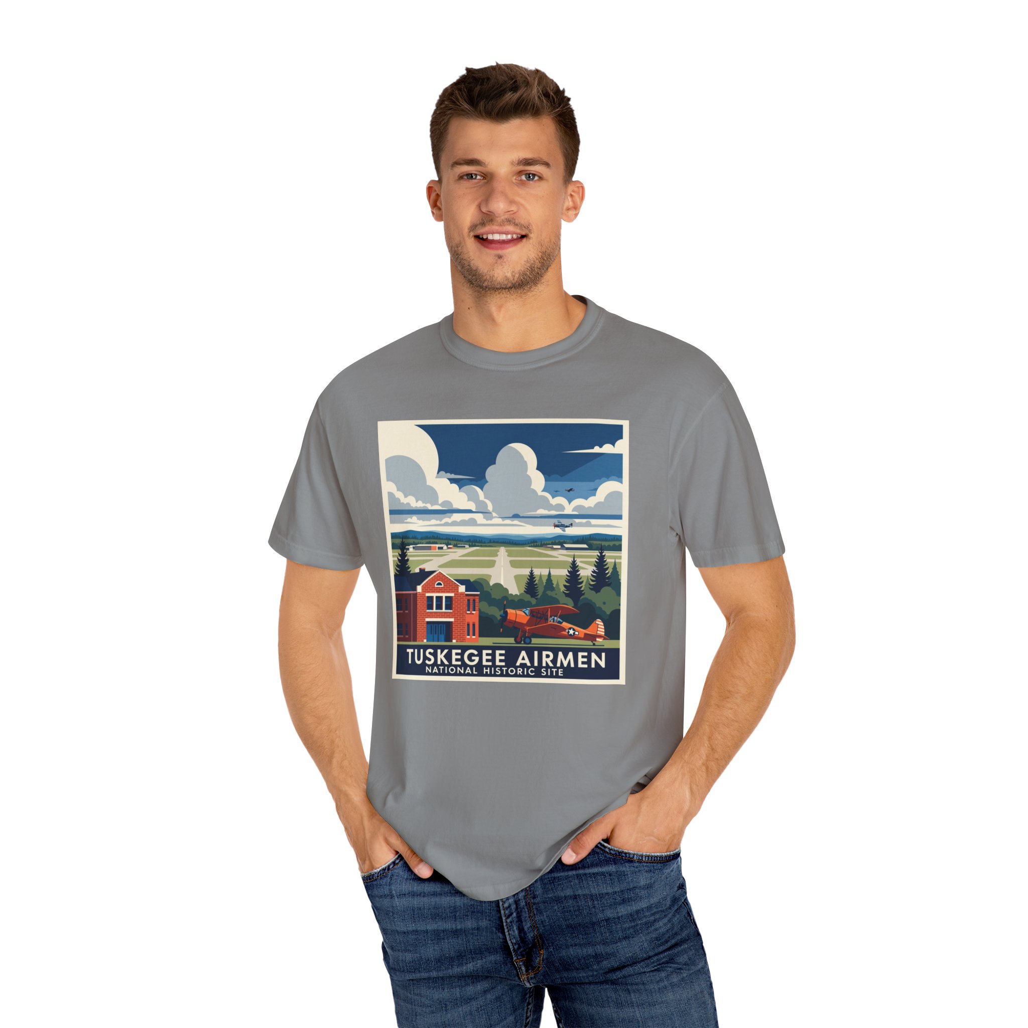 Tuskegee Airmen National Historic Site WPA Style Unisex T-shirt - Image 10