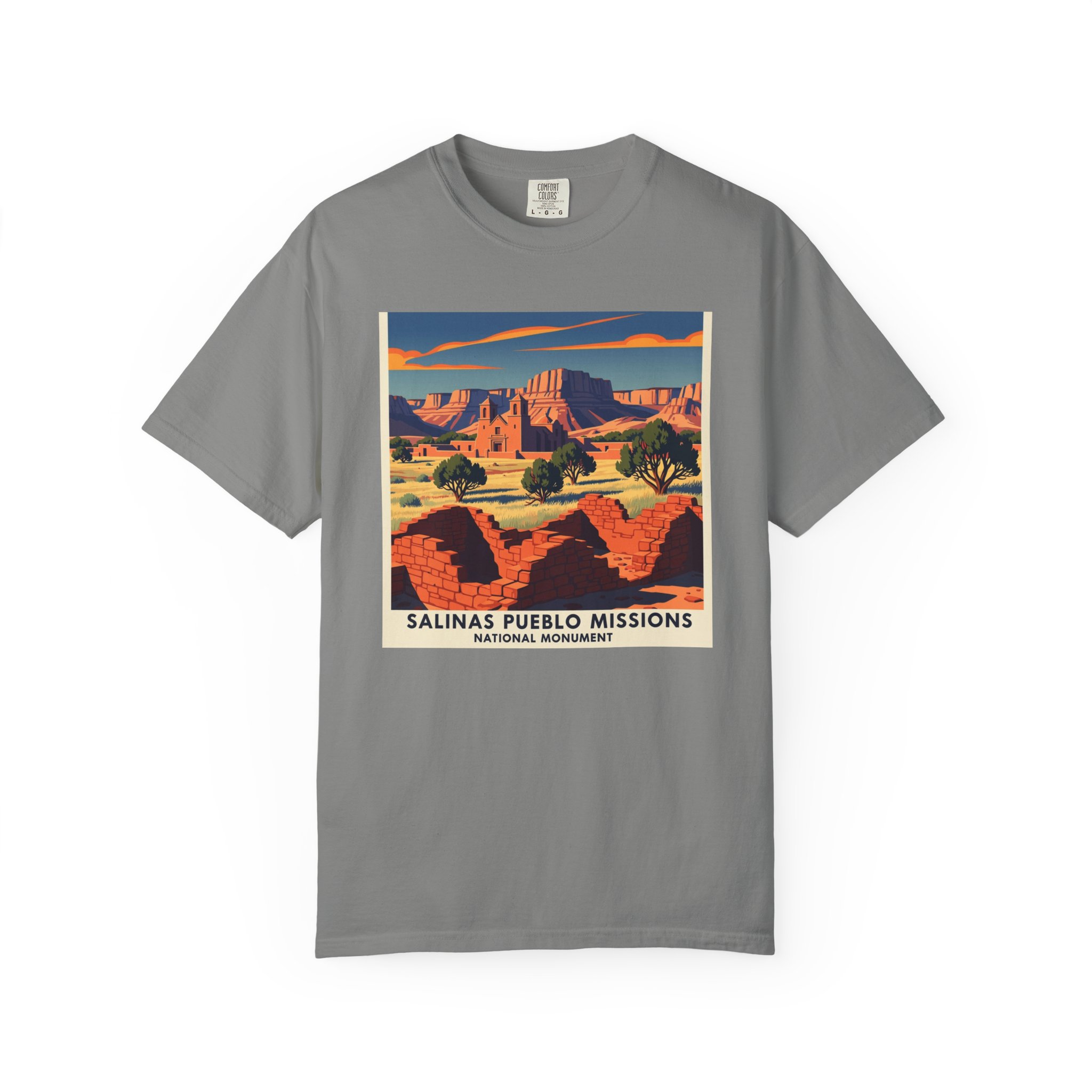Salinas Pueblo Missions National Monument WPA Style Unisex T-shirt - Image 7