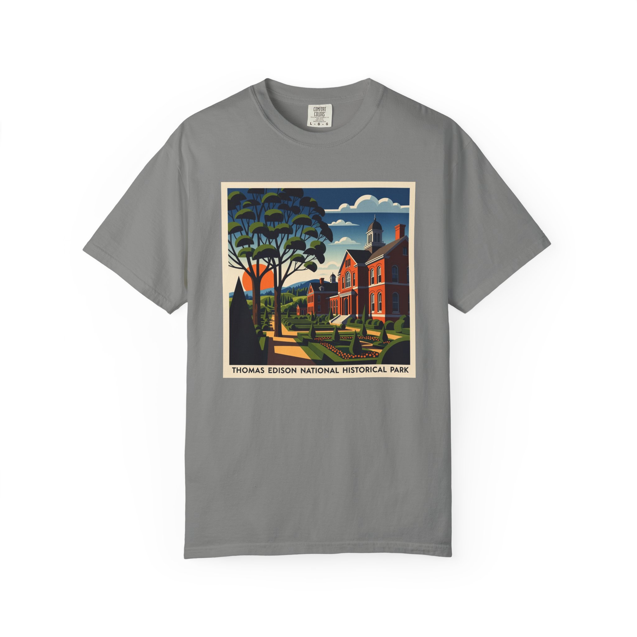 Thomas Edison National Historical Park WPA Style Unisex T-shirt - Image 7
