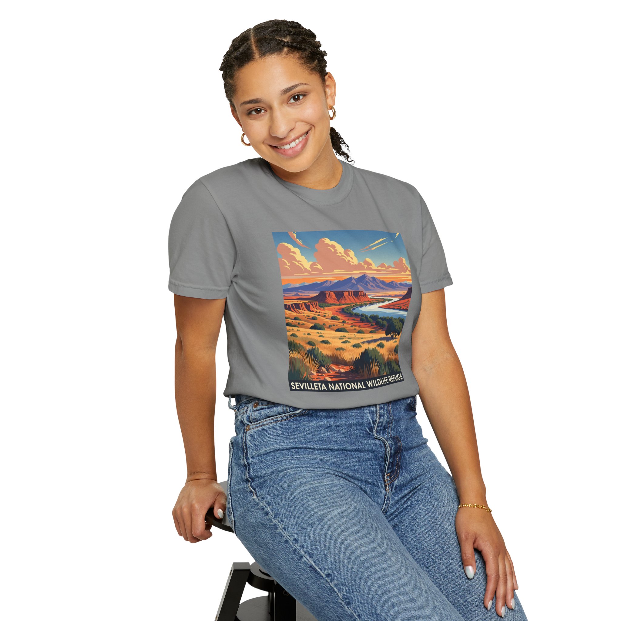 Sevilleta National Wildlife Refuge WPA Style Unisex T-shirt - Image 11