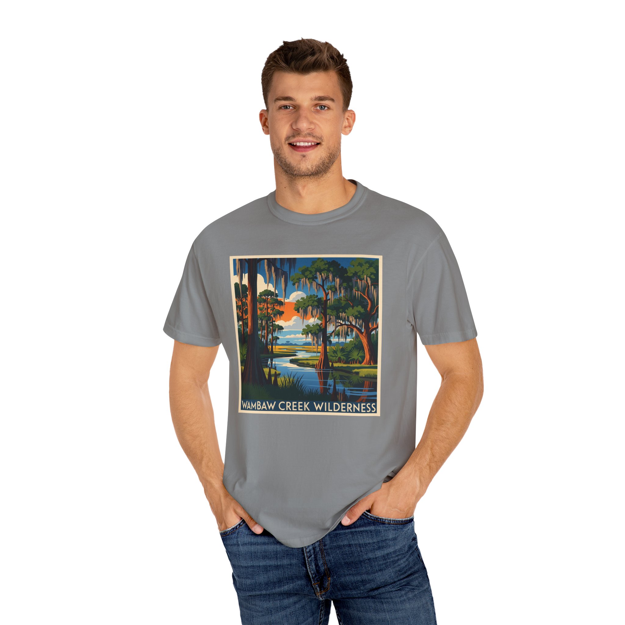 Wambaw Creek Wilderness WPA Style Unisex T-shirt - Image 10