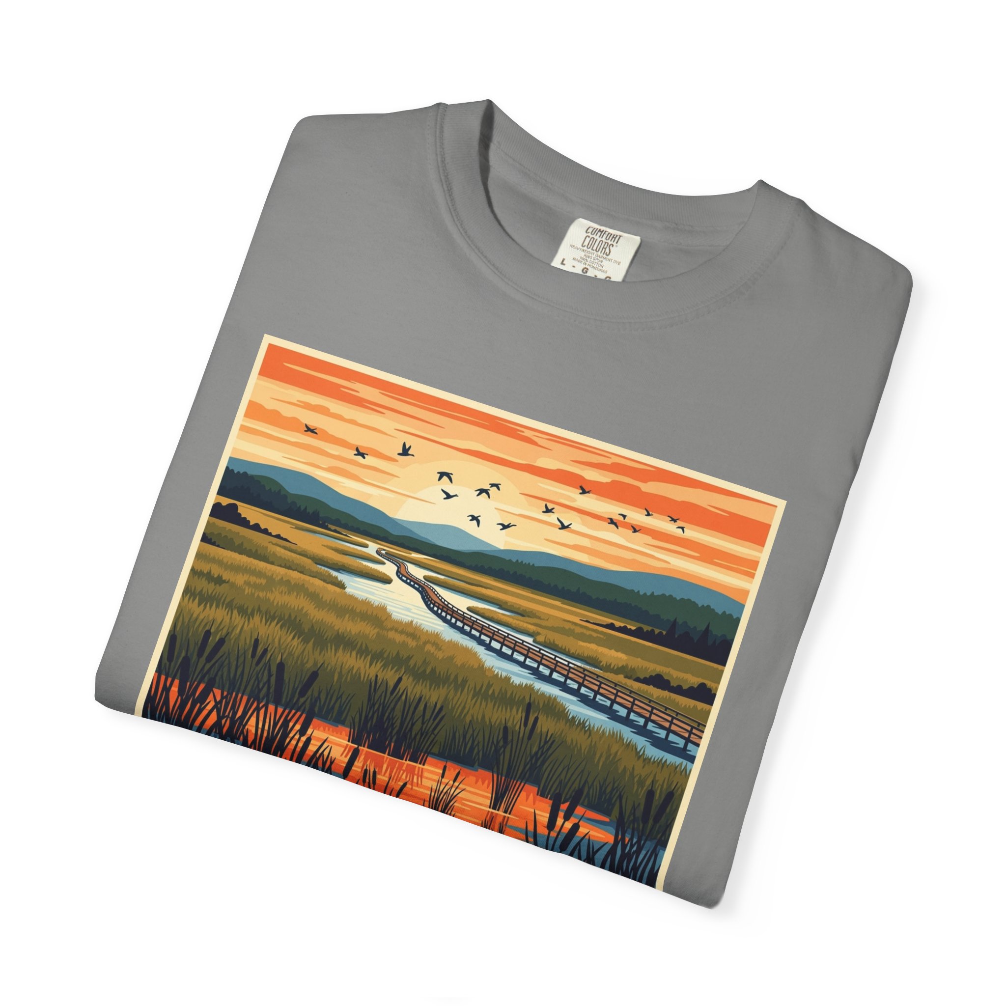 Wallkill River National Wildlife Refuge WPA Style Unisex T-shirt - Image 9