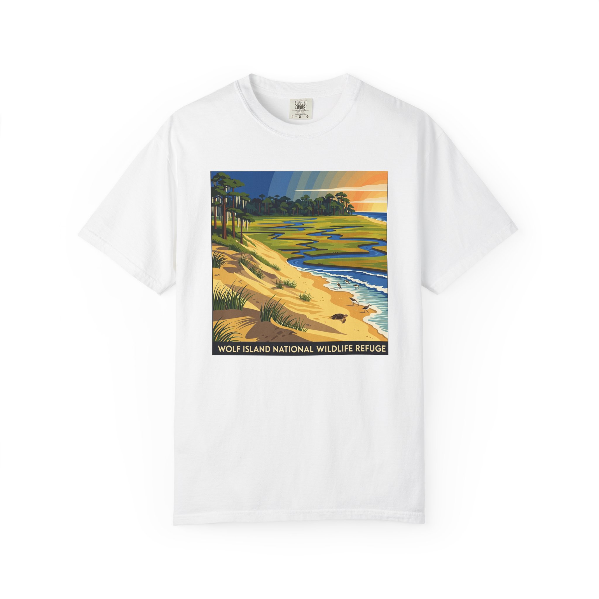 Wolf Island National Wildlife Refuge WPA Style Unisex T-shirt