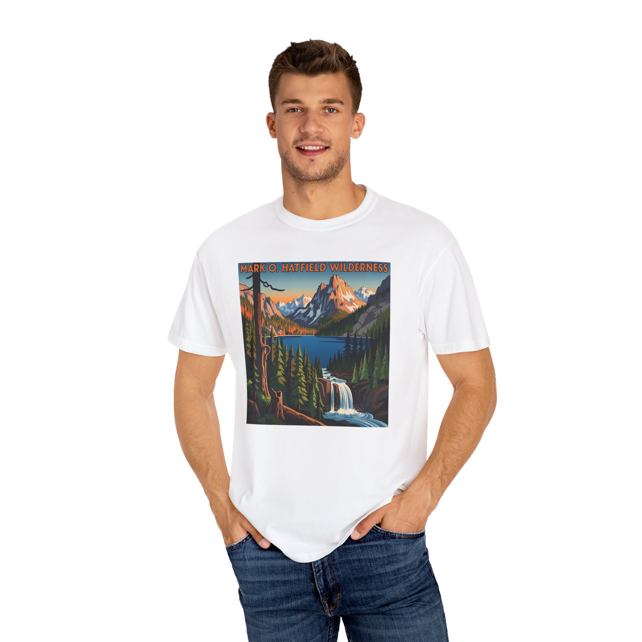 Mark O. Hatfield Wilderness WPA Style Unisex T-shirt - Image 4
