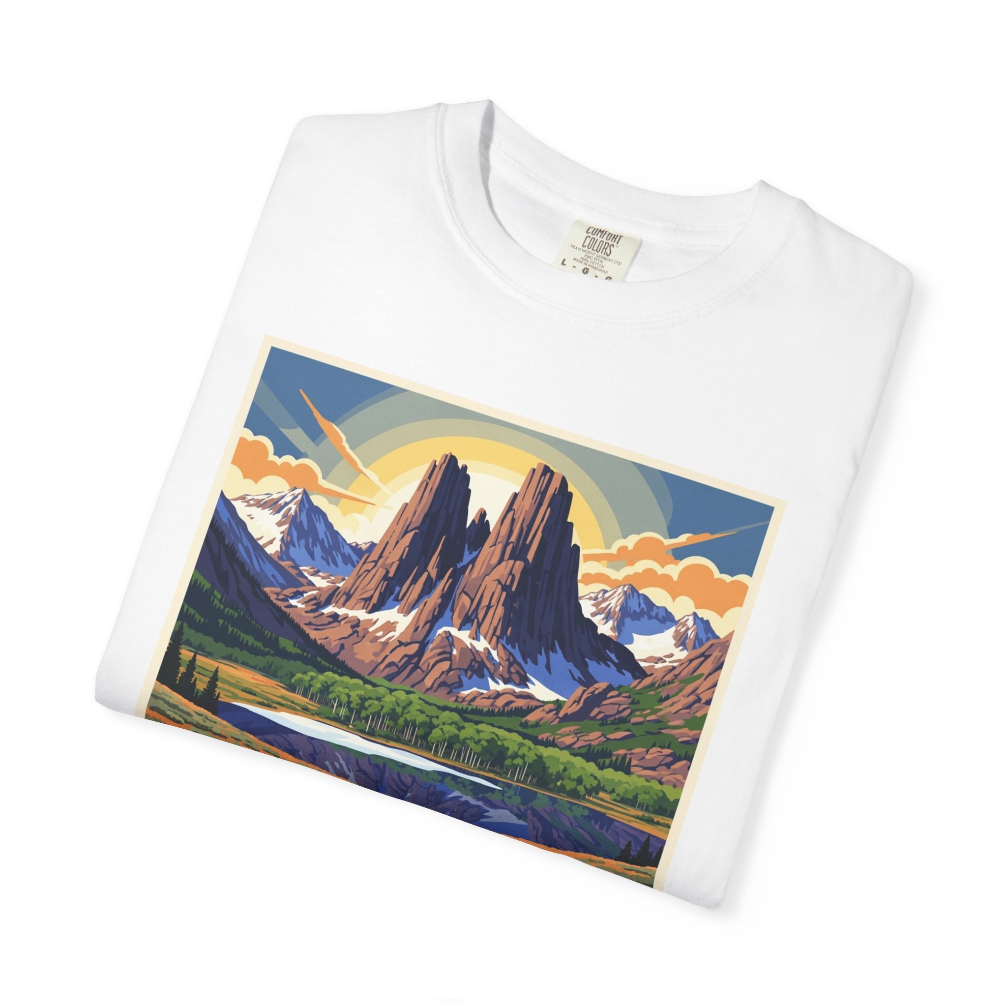 Ruby Mountains Wilderness WPA Style Unisex T-shirt - Image 3
