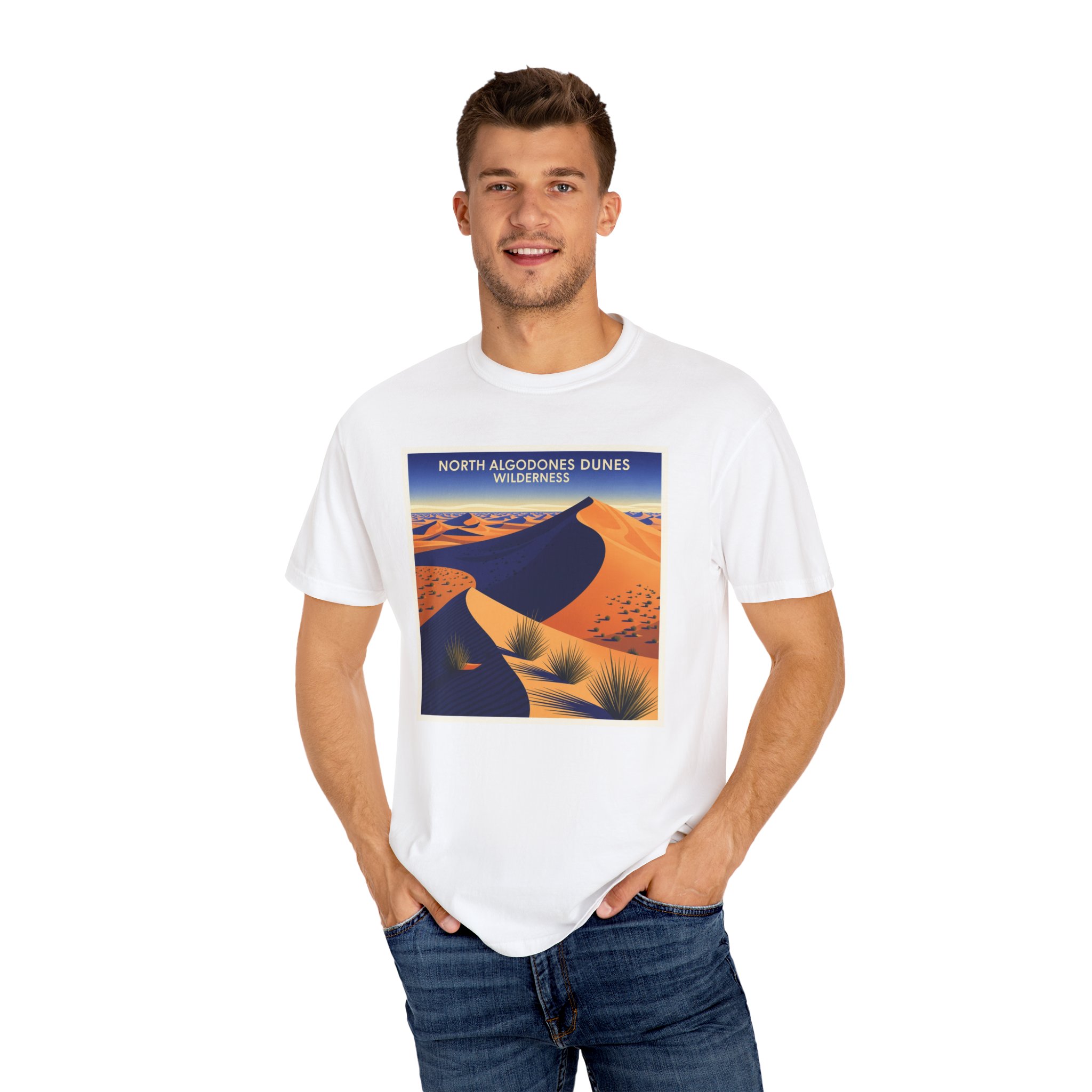 North Algodones Dunes Wilderness WPA Style Unisex T-shirt - Image 4