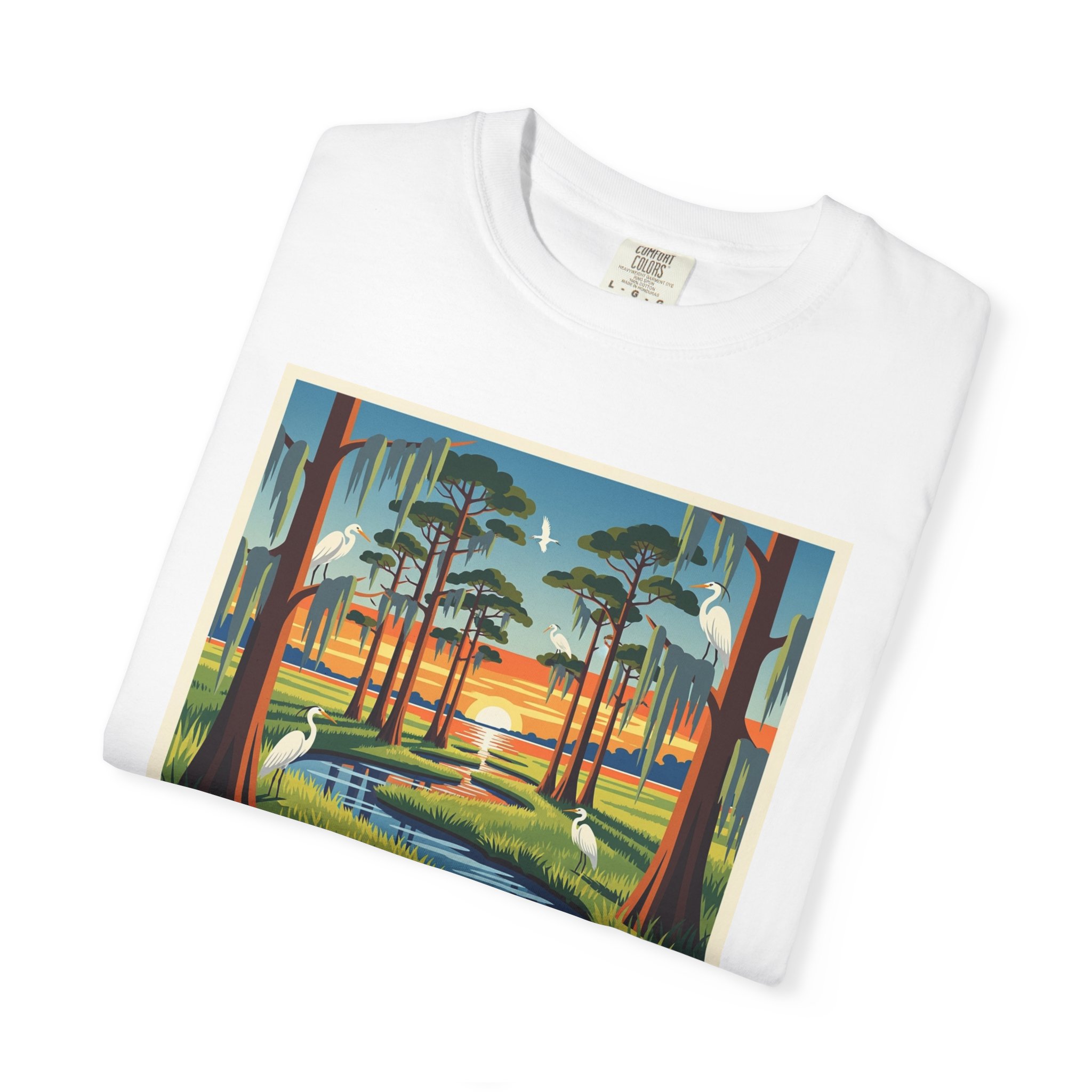 Weeks Bay National Estuarine Research Reserve WPA Style Unisex T-shirt - Image 3