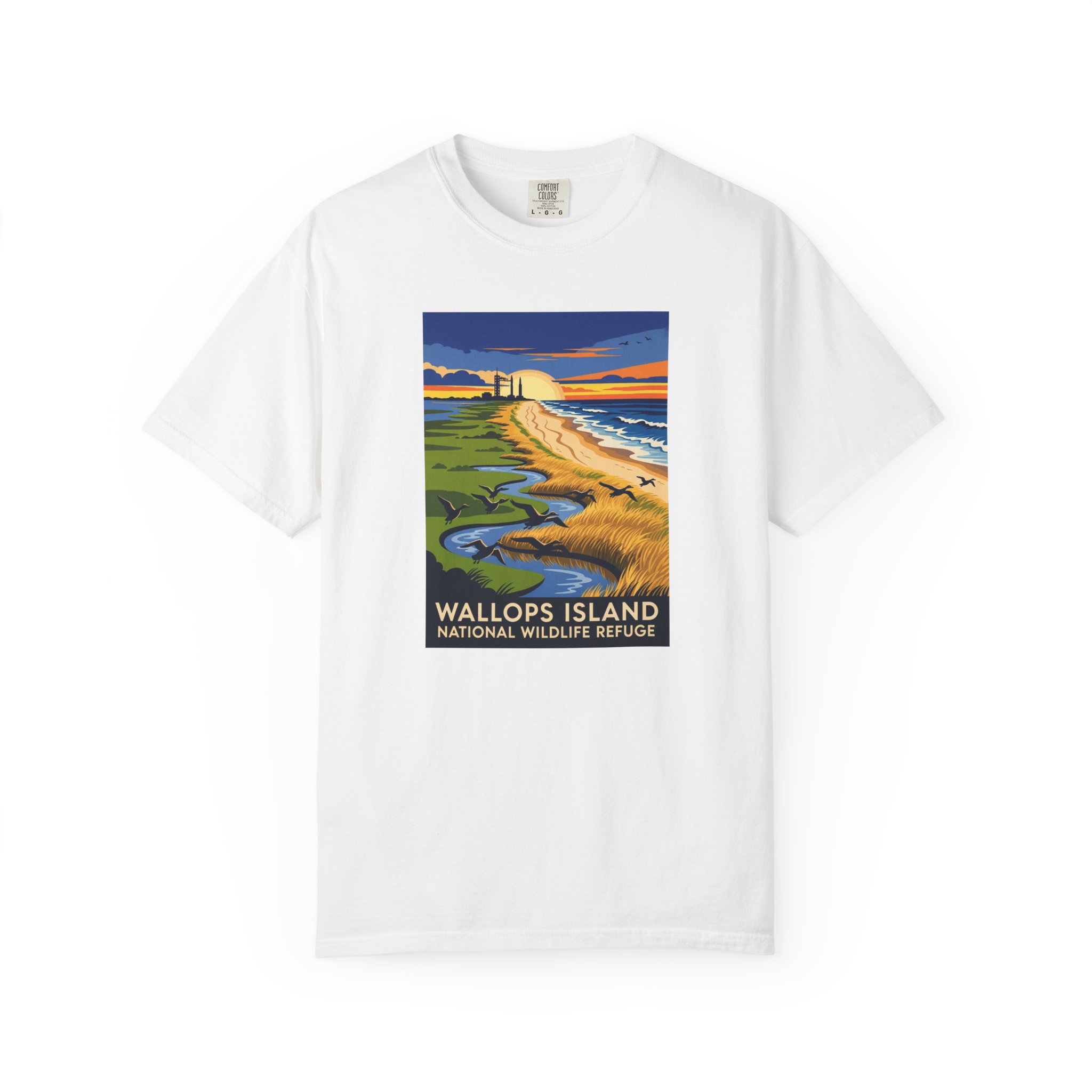 Wallops Island National Wildlife Refuge WPA Style Unisex T-shirt