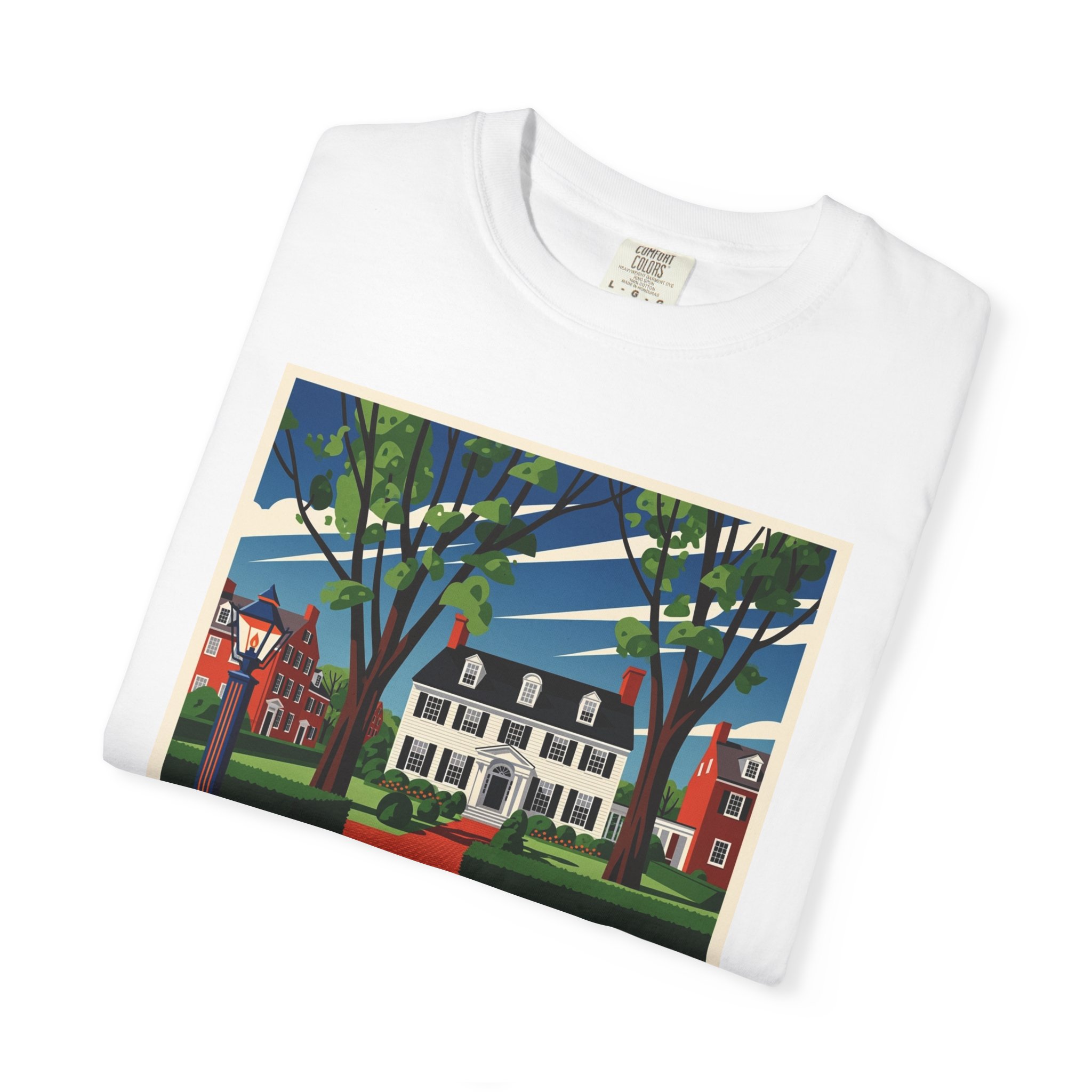 Longfellow House–Washington's Headquarters National Historic Site WPA Style Unisex T-shirt - Image 3