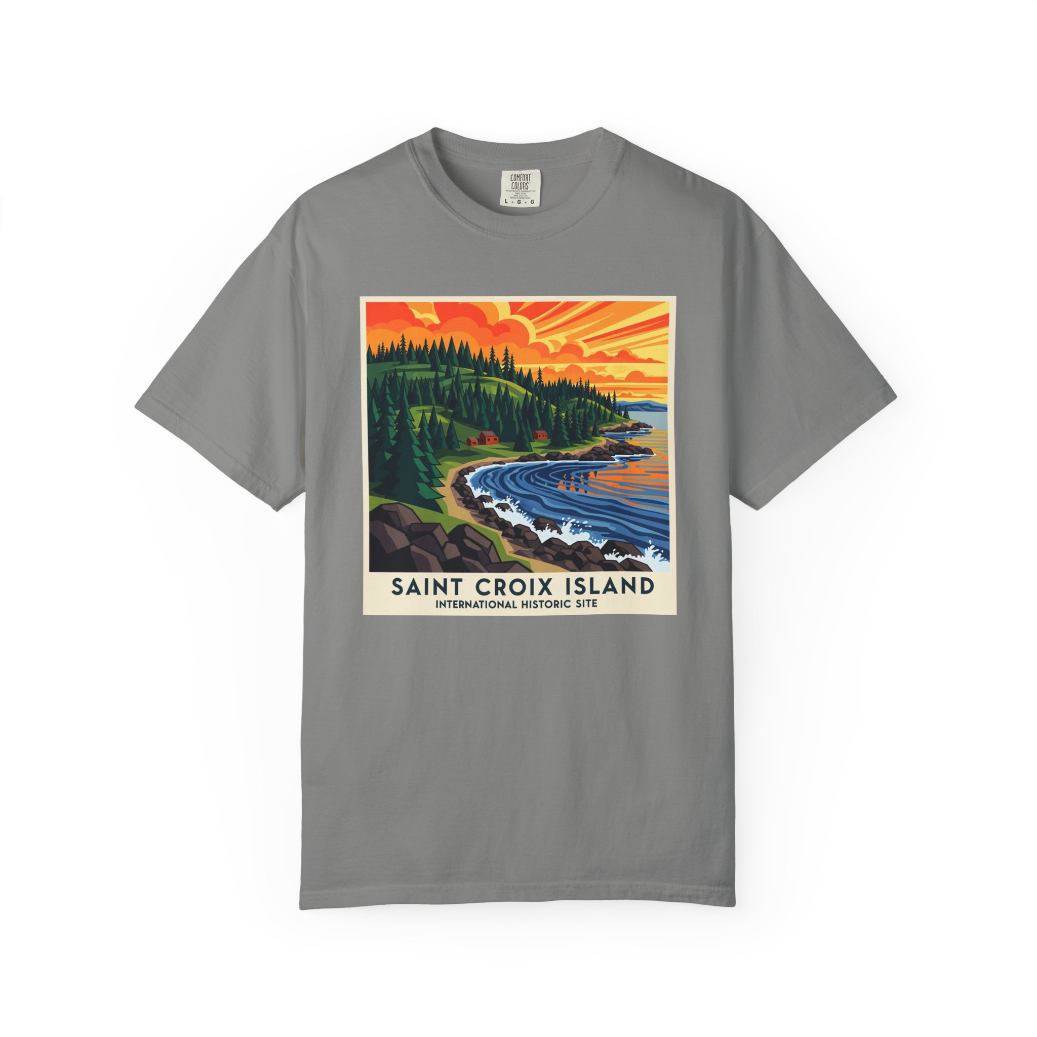 Saint Croix Island International Historic Site WPA Style Unisex T-shirt - Image 7