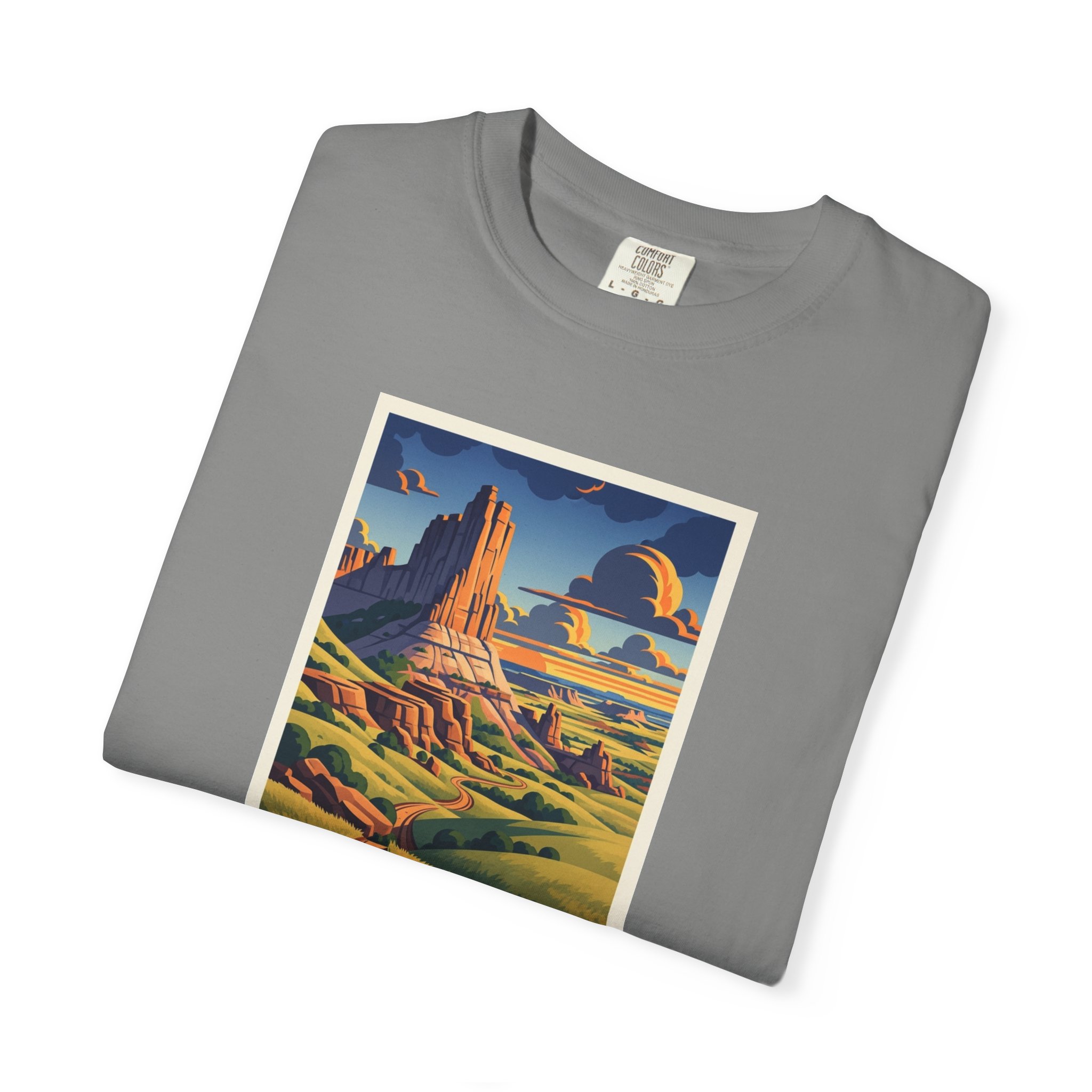 Scotts Bluff National Monument WPA Style Unisex T-shirt - Image 9