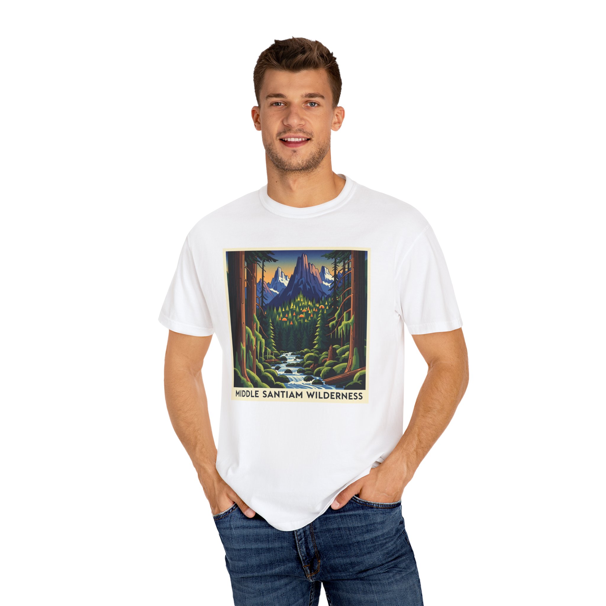 Middle Santiam Wilderness WPA Style Unisex T-shirt - Image 4