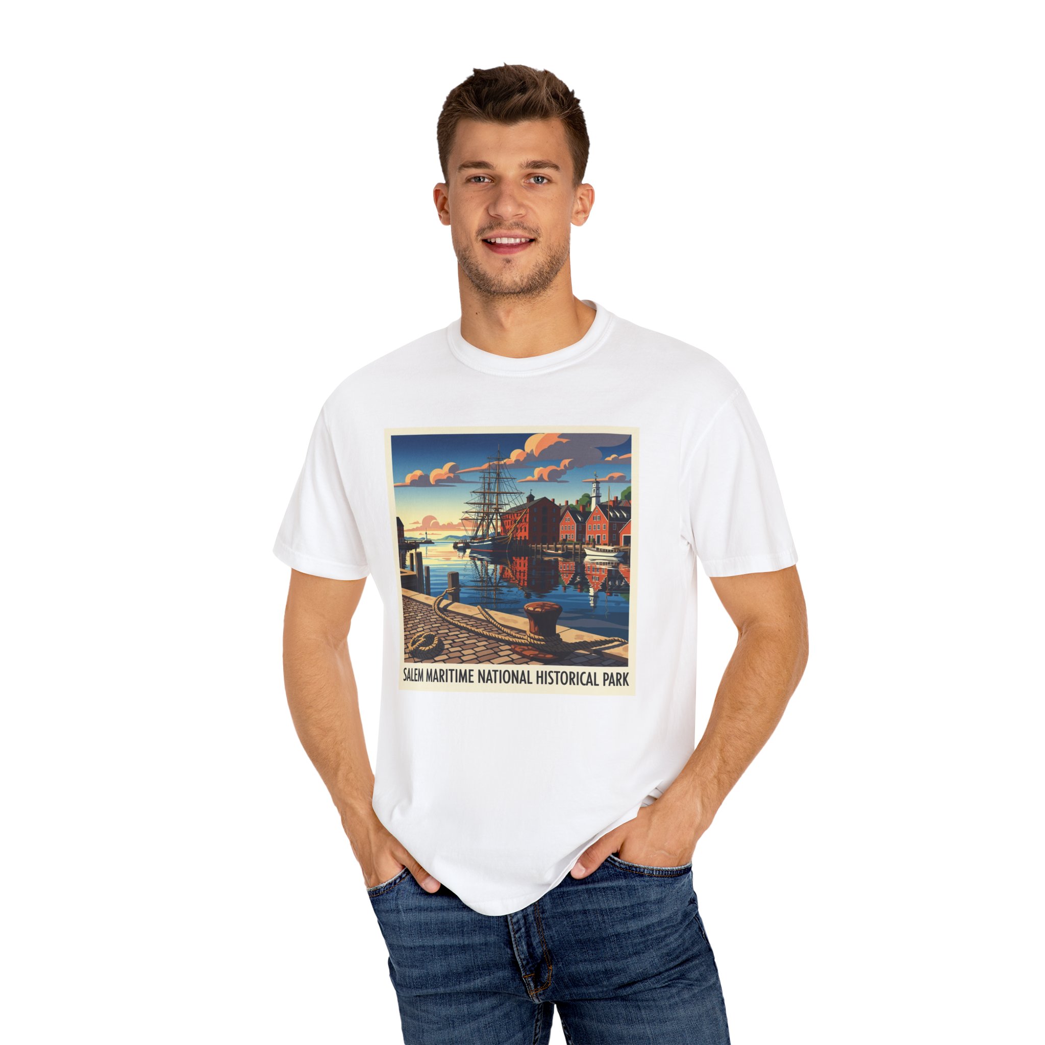 Salem Maritime National Historical Park WPA Style Unisex T-shirt - Image 4