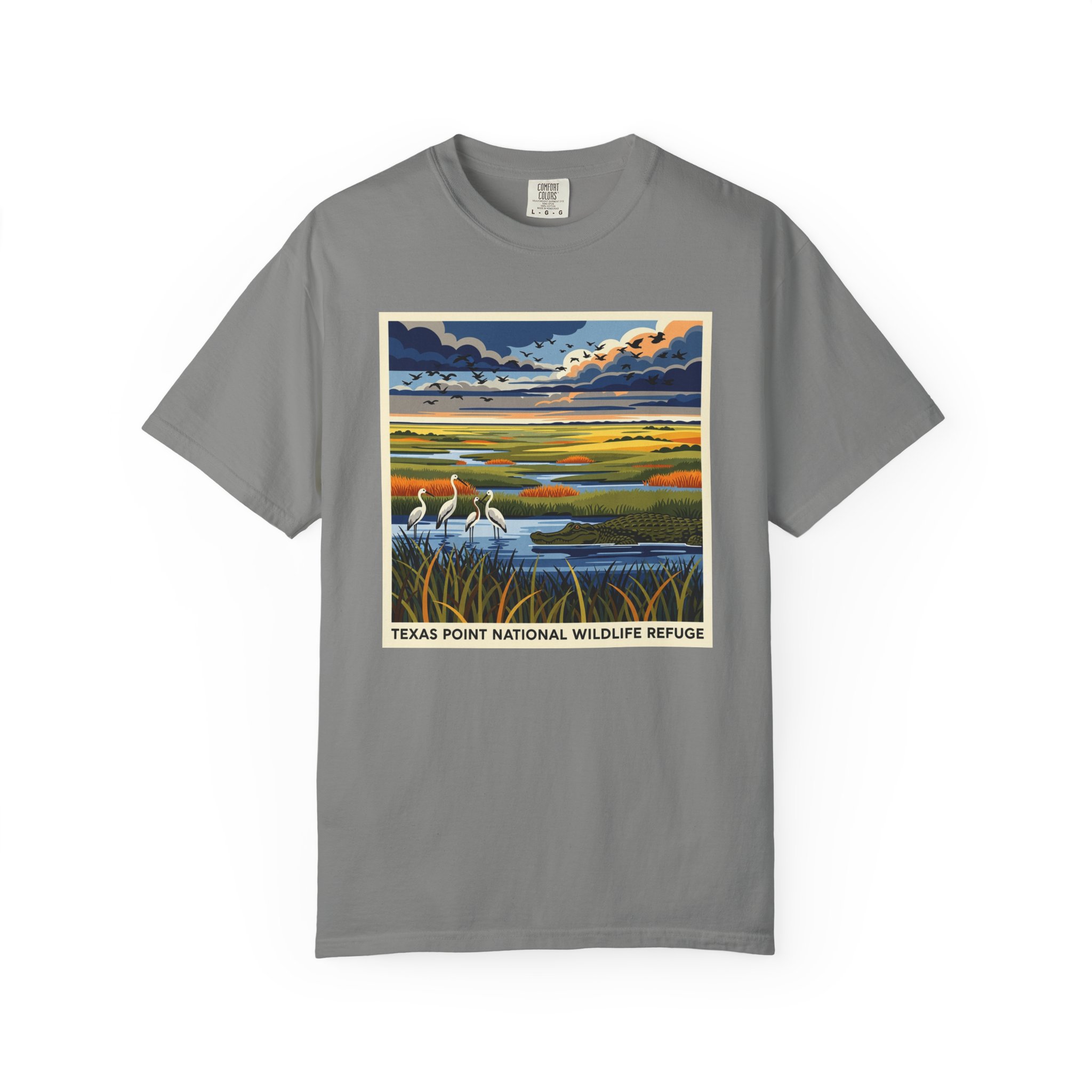Texas Point National Wildlife Refuge WPA Style Unisex T-shirt - Image 7
