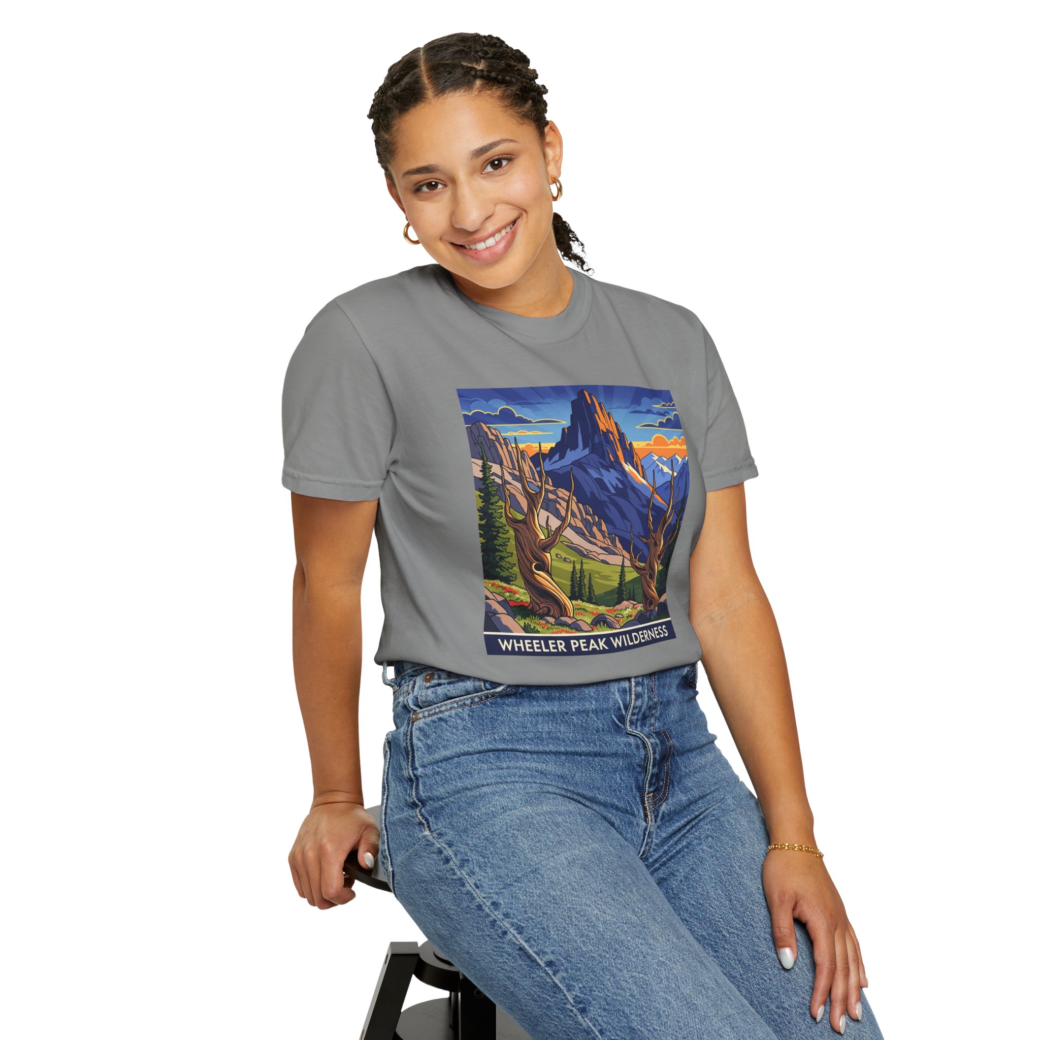 Wheeler Peak Wilderness WPA Style Unisex T-shirt - Image 11