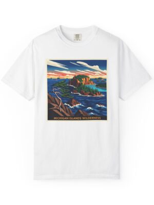Michigan Islands Wilderness WPA Style Unisex T-shirt