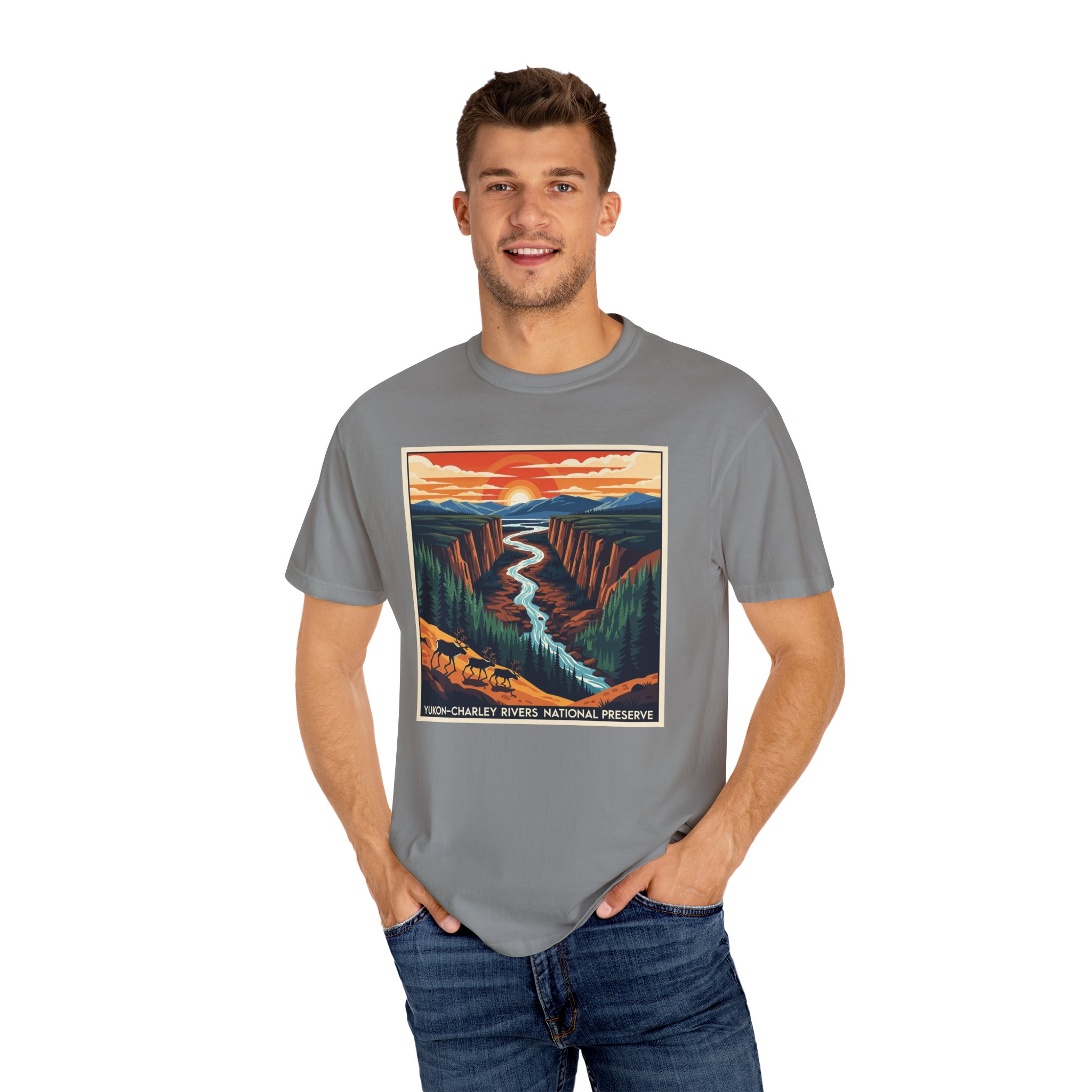Yukon–Charley Rivers National Preserve WPA Style Unisex T-shirt - Image 10