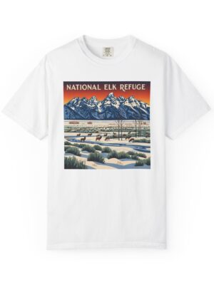 National Elk Refuge WPA Style Unisex T-shirt