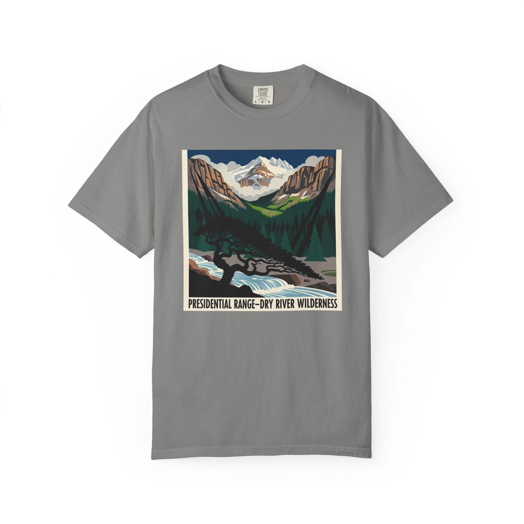 Presidential Range–Dry River Wilderness WPA Style Unisex T-shirt - Image 7